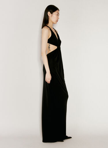 Saint Laurent Backless Halter Dress Black sla0255017