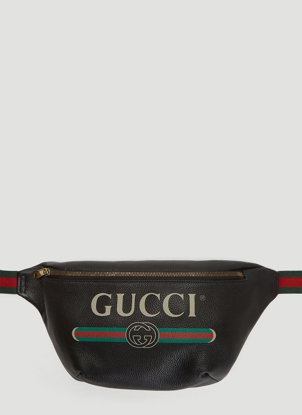 Gucci logo print sales leather belt bag