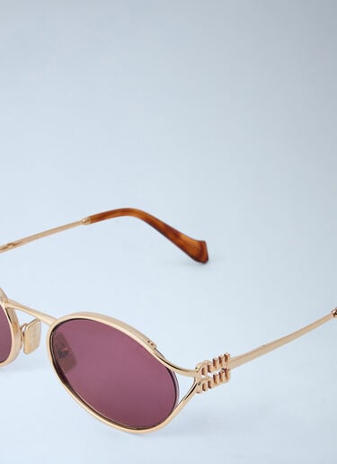Miu Miu MU 52YS Oval Sunglasses Gold lmu0364003