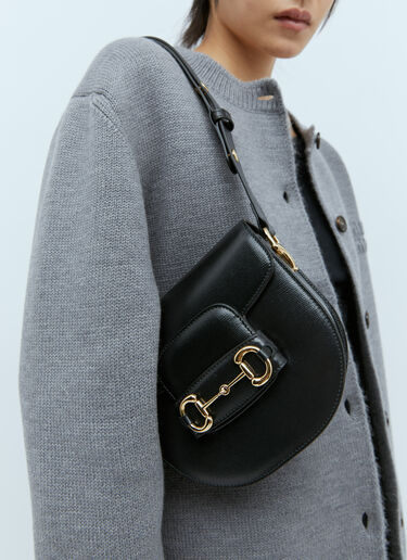 Gucci Horsebit 1955 Mini Rounded Shoulder Bag Black guc0254045