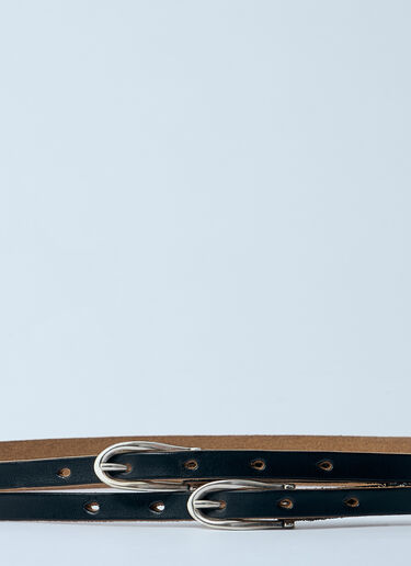 Our Legacy Twin Tongue Belt Black our0360055