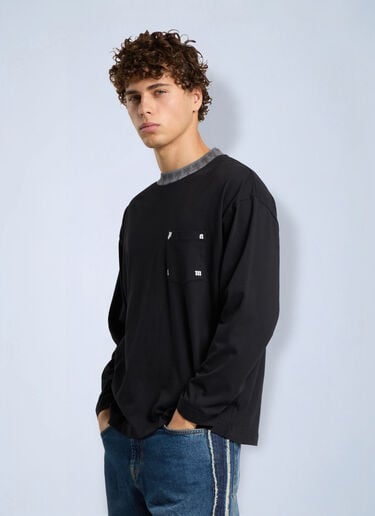 Palm Angels Palm Rib Regular Tee L/S Black pma0166275
