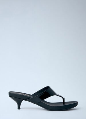 Prada Patent Leather Thong Sandals Black pra0264013