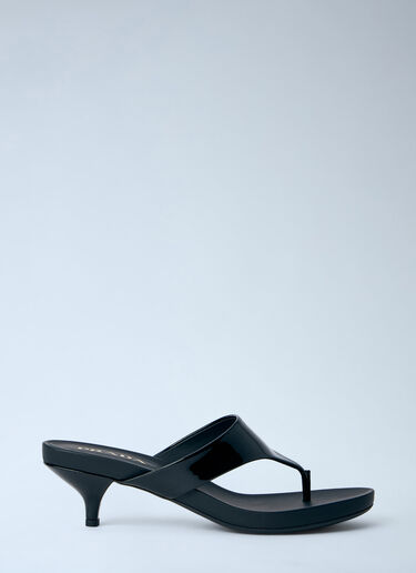 Prada Patent Leather Thong Sandals Black pra0264013