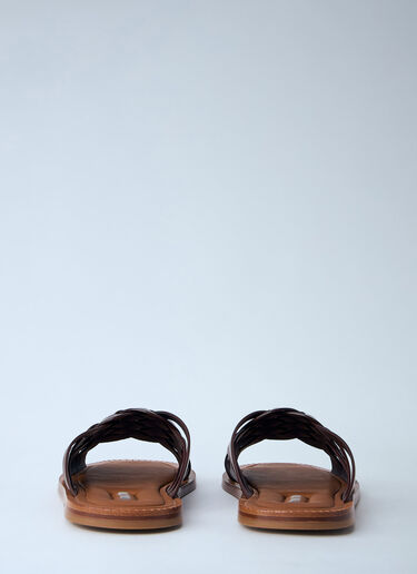 LN-CC® - Miu Miu: Woven Leather Sandals - Brown Miu Miu Woven Leather Sandals Brown miu0164042