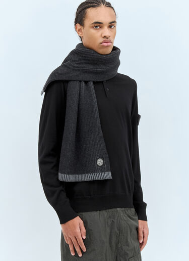 Stone Island Logo Patch Scarf Black sto0158068