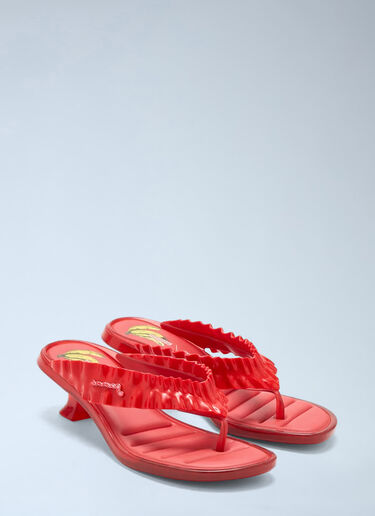 LN-CC® - GANNI x Melissa: Thong Kitten Heels - Red GANNI x Melissa Thong Kitten Heels Red gan0265027