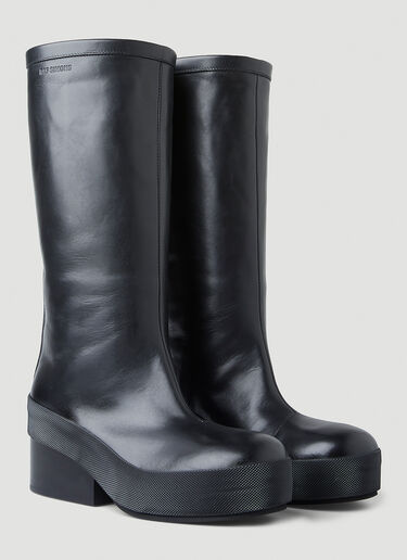Raf Simons 라운드 토 부츠 블랙 raf0250011