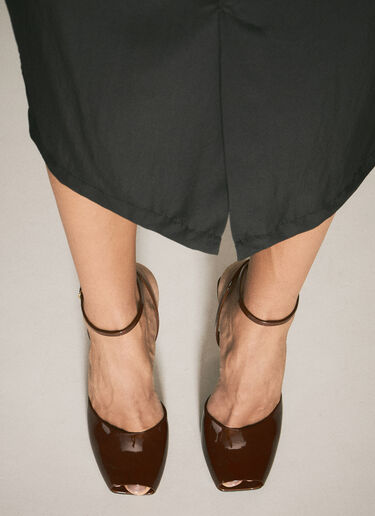 Saint Laurent Patent Leather Heels Brown sla0258008