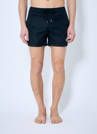 Moncler Logo Patch Swim Shorts Black mon0159035