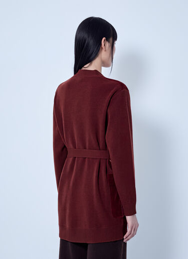 LN-CC® - Max Mara: Belted Cardigan with Patch Pockets - Bordeaux Max Mara Belted Cardigan with Patch Pockets Bordeaux max0266209
