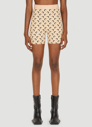 Marine Serre All Over Moon Shorts Beige mrs0252032