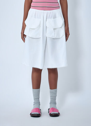 Miu Miu Gathered Skirt White miu0263009
