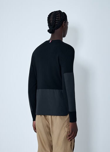 Crewneck Sweater with Nylon Sleeve Patches Moncler Grenoble Crewneck Sweater with Nylon Sleeve Patches Black mog0162010