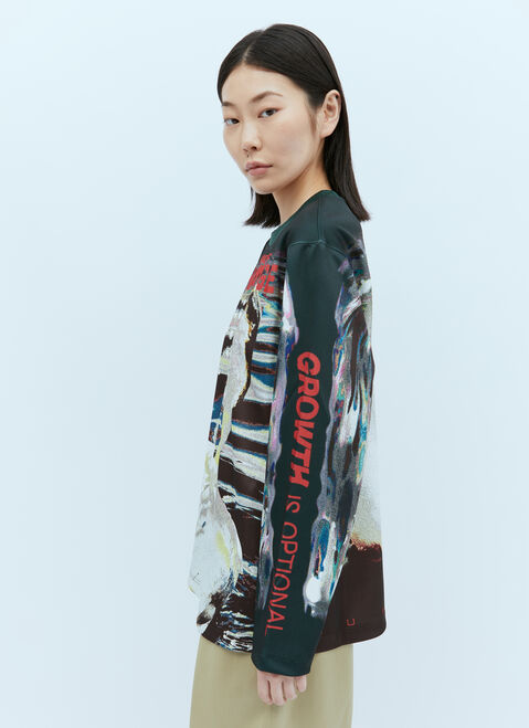 Alexander Wang スワンプリント ロングスリーブTシャツ Grey awg0255023