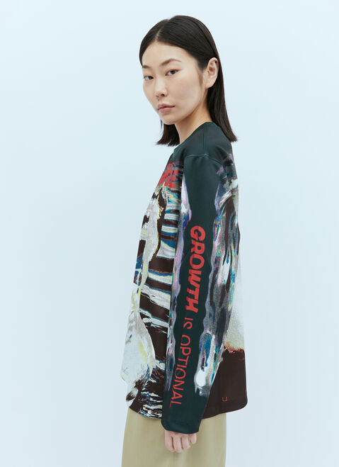 Alexander Wang 스완 프린트 긴소매 티셔츠 Grey awg0255023