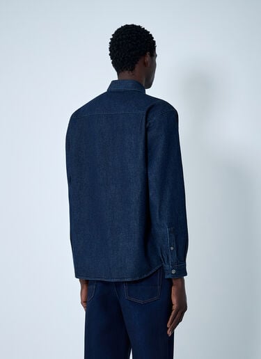 Denim Compass Patch Shirt Stone Island Denim Compass Patch Shirt Denim sto0162080