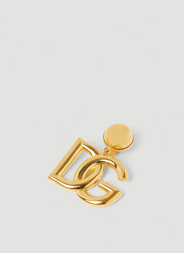 Dolce & Gabbana Logo Pendant Clip On Earrings Gold dol0249105