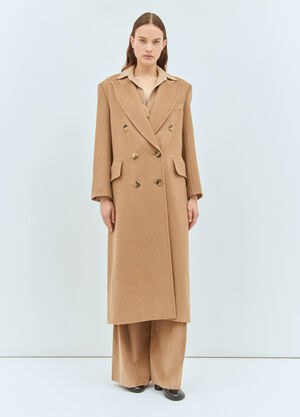 Burberry Double-Breasted Camel Coat Grey bur0258003