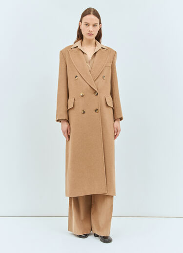 Max Mara Double-Breasted Camel Coat Camel max0258037