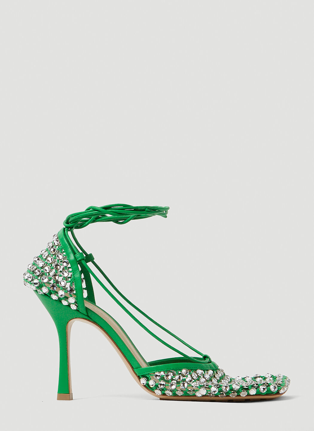 Green embellished heels sales