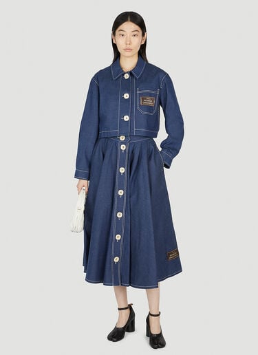 Gucci Cropped Denim Jacket Blue guc0251213