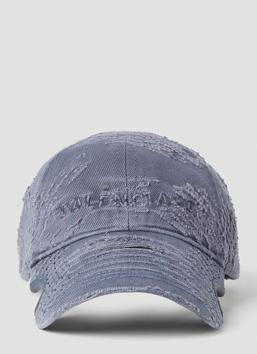 Balenciaga Laser Destroyed Baseball Cap Blue bal0151052