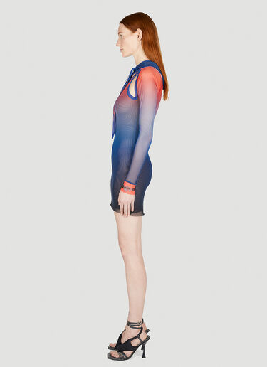 Ottolinger Mesh Hooded Mini Dress Blue ott0251031