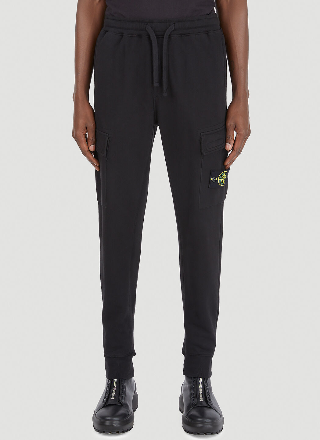 Stone island track store pants black