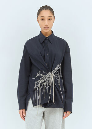 Dries Van Noten Crystal-Embellished Shirt Navy dvn0258030
