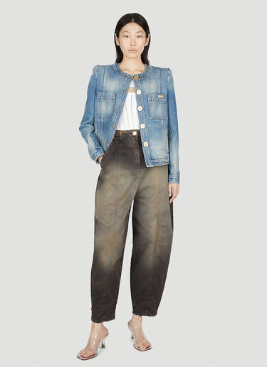 Balmain Collarless Denim Jacket Blue bln0252032