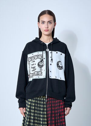 Chopova Lowena Emotional Napkin Hooded Sweatshirt Black cho0360009