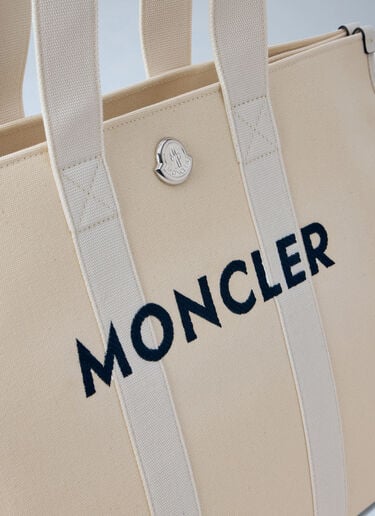 Canvas Logo Tote Bag Moncler Canvas Logo Tote Bag White mon0164043