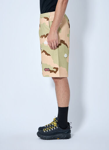 LN-CC® - Bott: Camo Sweat Shorts - Beige Bott Camo Sweat Shorts Beige bot0165015