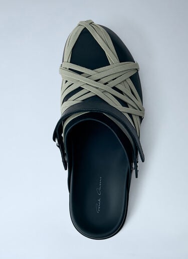 Rick Owens Megalace Mule Granola Flats Black ric0163036