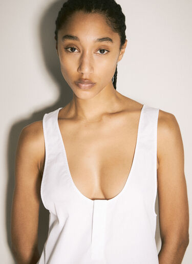 Saint Laurent Henley Tank Top White sla0256010