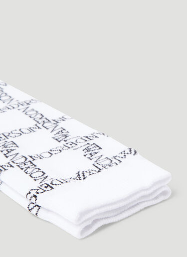 JW Anderson Logo Grid Long Socks White jwa0354008