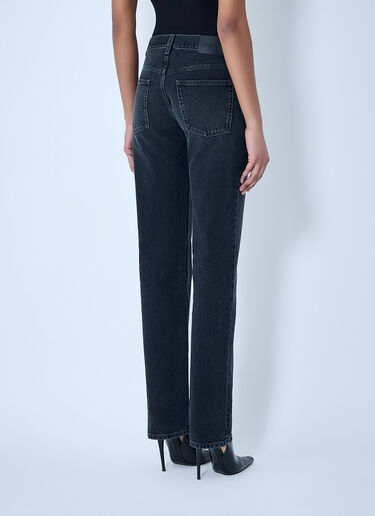 Saint Laurent Straight High Rise Jeans Black sla0263022