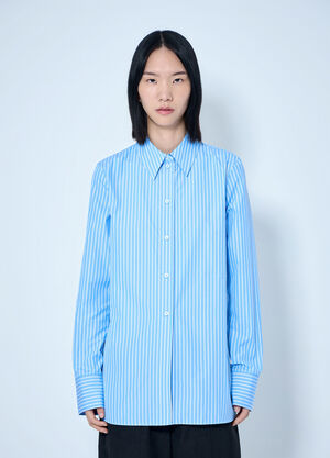 Toteme Striped Poplin Shirt Light Blue tot0265077