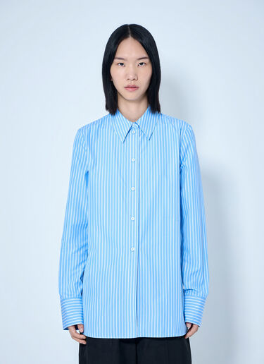 Toteme Striped Poplin Shirt Light Blue tot0265077