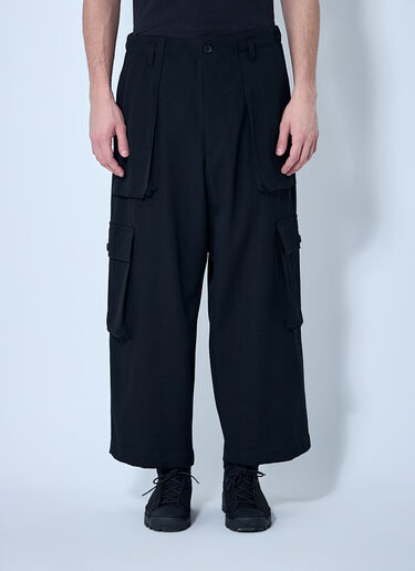 Yohji Yamamoto 羊毛抽绳运动裤  黑色 yoy0160003