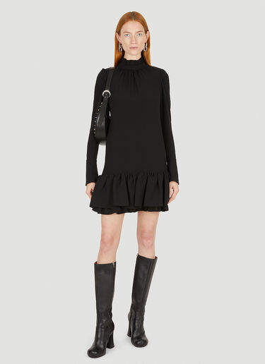 Rabanne ラッフルドレス ブラック pac0251012