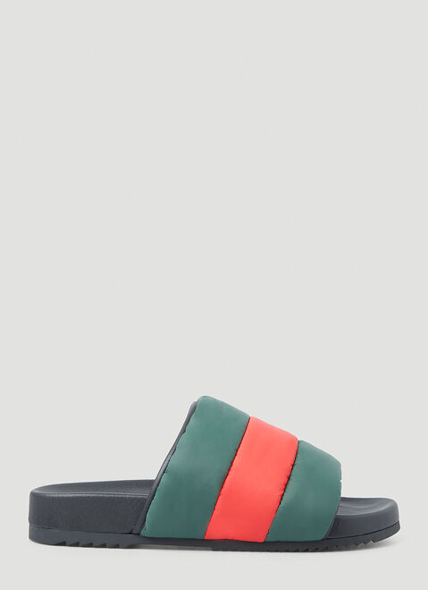 Versace Web Stripe Padded Slides Black ver0153026