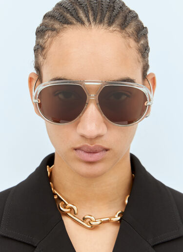 Bottega Veneta Drop Aviator Sunglasses Silver bos0258006