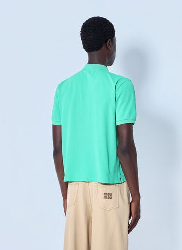 LN-CC® - Miu Miu: Cotton Piqué Polo Shirt - Green Miu Miu Cotton Piqué Polo Shirt Green miu0165005