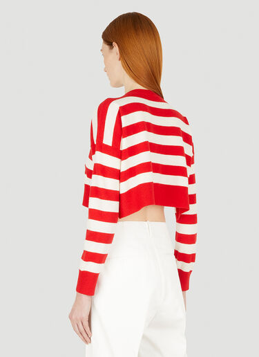 Plan C Stripe Cropped Sweater Red plc0247015