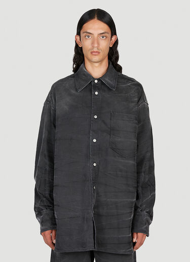 MM6 Maison Margiela Crease Effect Denim Shirt Black mmm0153005