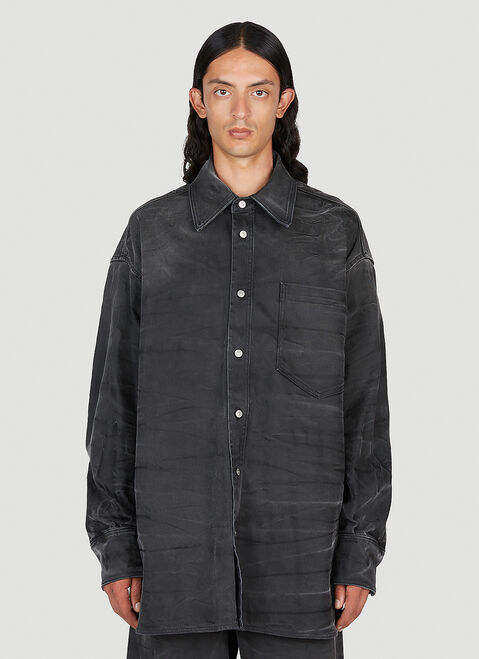 MM6 Maison Margiela クリースエフェクト デニムシャツ ブラック mmm0154004