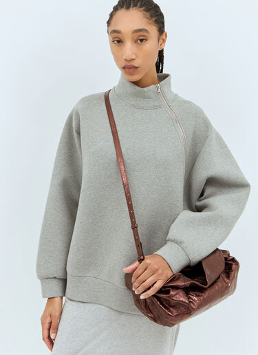 Dries Van Noten Medium Twist Metallic Handbag Brown dvn0257008
