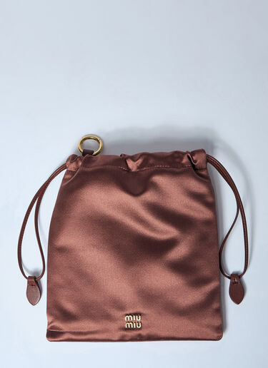 Miu Miu Satin Pouch Brown miu0259045